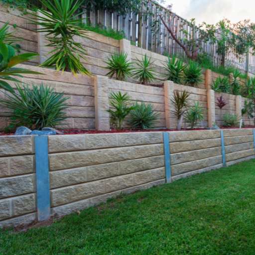 composite retaining wall ideas for sloped backyard